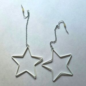 White Star Dangle Earrings